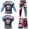 Mens Quick-Dry Compression Athletic Set With Animal Print Breathable Stretch Workout Top Pants Running Gym Cycling