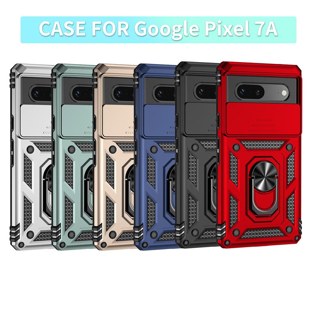Для Google Pixel 7A Чехол Чехол Google Pixel 7A Fundas Coque Armor Ring Holder Slide Lens Задний Чехол Pixel 7A 7 6 Pro 6A