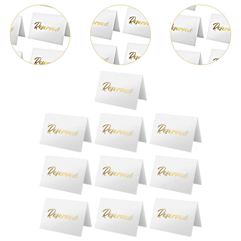 10 Pieces Reserved Table Signs AntiSlip Multifunction Cardstock Placeholders for Anniversary Business Wedding Meeting Room Favor