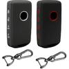 2Pcs 4 Buttons Silicone Rubber Key Fob Cover Compatible With 2025 2024   Mazda 3 6 CX-3 CX-5 CX-9 CX-30 CX-50 CX-90 MX-5 Miata MX-30 EV Carbon Fiber