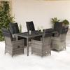VidaXL Garden Dining Set and Cushions 7 Pcs Grey Rattan, Outdoor Dining Set 3276741