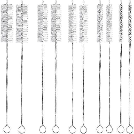 Straw Cleaner Brush Long 10 inch, 10-PCS Straw Brush of Bristles Diameter (5+8+12+16+20mm) for Cleaning Reble Straws, Sippy Cup, Water Bottles,