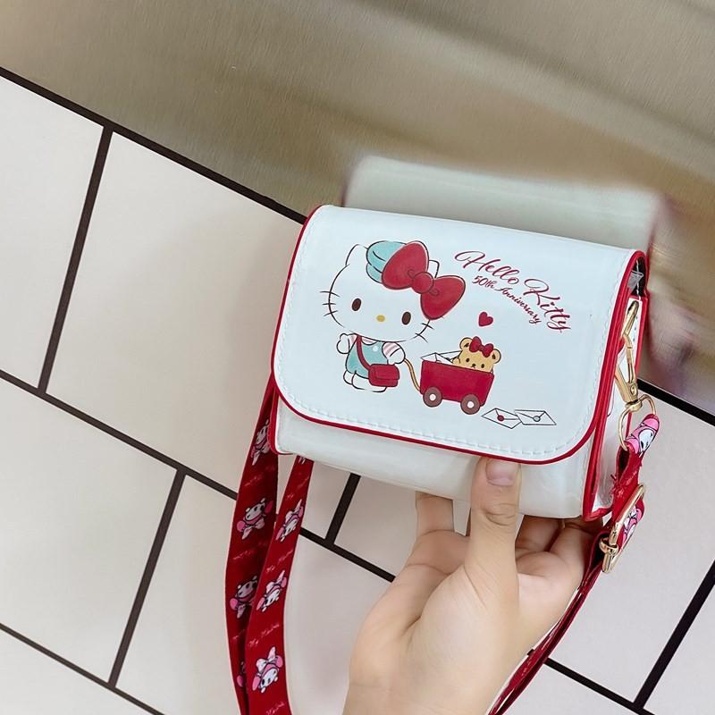 Мини-сумка через плечо Hello Kitty для девочек, из ПУ, легкая, с принтом животных, для детского сада