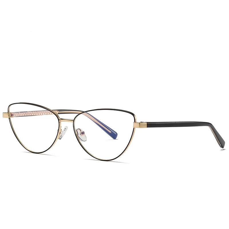 0 -0.5 -0.75 To -6.0 Blue Light Blocking Cat Eye Nearsighted Glasses For Women Metal Shortsighted Prescription Glasses Women