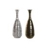 Vase - Modern - Aluminum - Aged Silver-gold Finish - 24 X 24 X 67 Cm - Set of 2