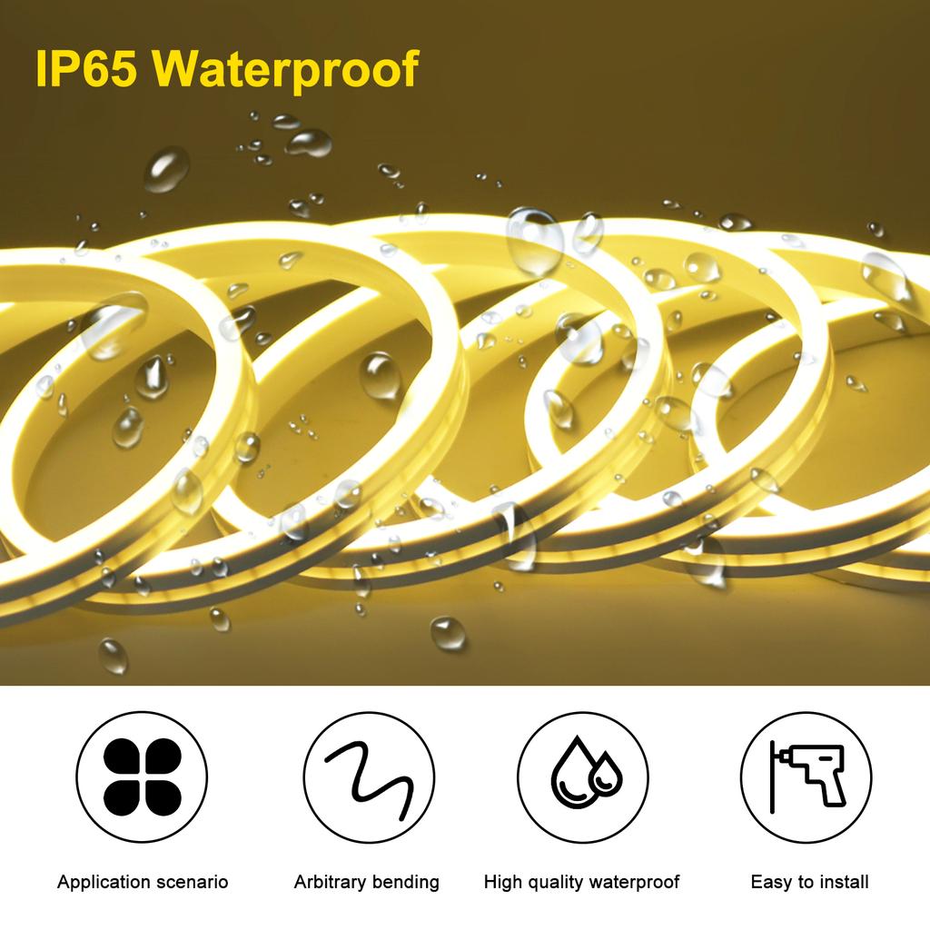 Battery Powered Flexible Neon LED Strip Lights 1M 2M 3M Waterproof DIY Design for Home Decoration White Warm Red Green Blue