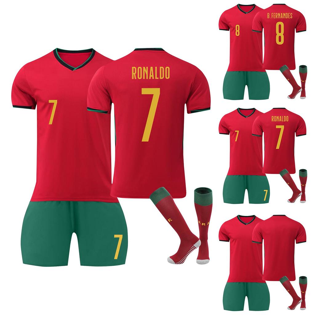 2425 Portugal Home Football Jerseys Shorts And Socks Set New Season Shorts And Socks Adult And Children Size Set