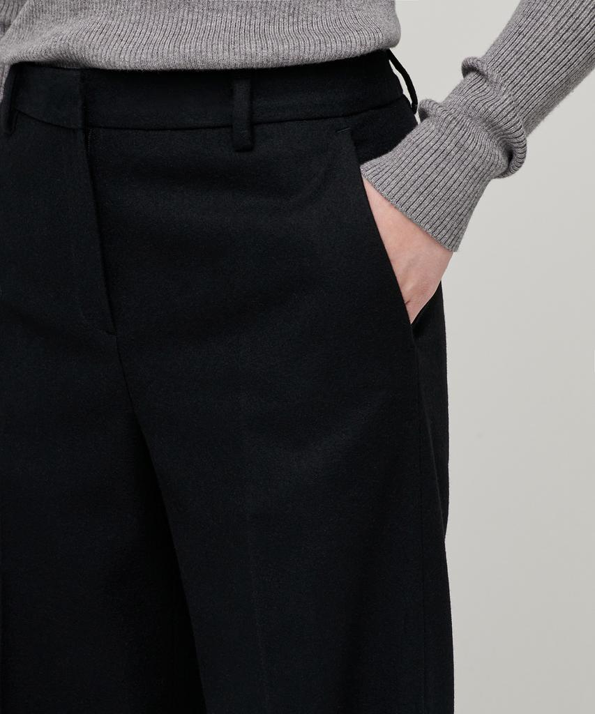 MUSINSA STANDARD WOMAN Женские широкие брюки из шерстяного фланеля [Черный]