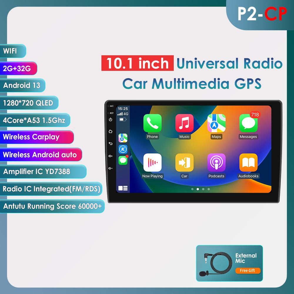 Carplay 4G 10,1 ''2Din Android Авто Радио Мультимедийный Видеоплеер для Универсальный Navi GPS Авторадио Головное Устройство Стерео Аудио WIFI RDS SWC DVR Cam USB