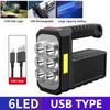 Solar Rechargeable USB Flashlight Super Bright 8 Led Flashlight Portable Searchlight Long-range