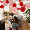 22pcs Valentines Day Party Decorations – Red Pink Paper Fans, Honeycomb Hanging, Tissue Pom Poms Kit for Classroom, Office, Birthday, Galentines