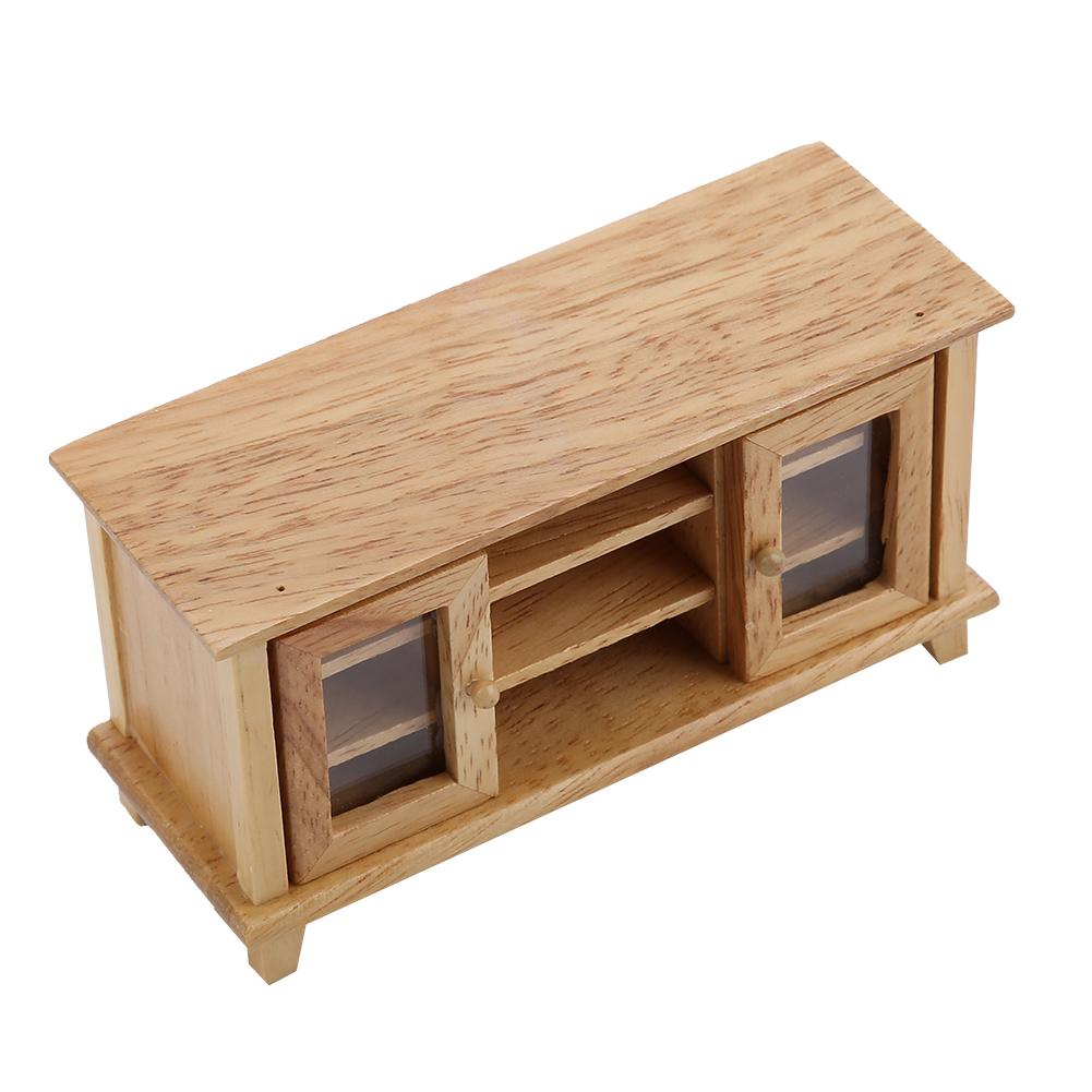 1:12 Scale Storage TV Cabinet ature Wooden Furniture Children Gift White