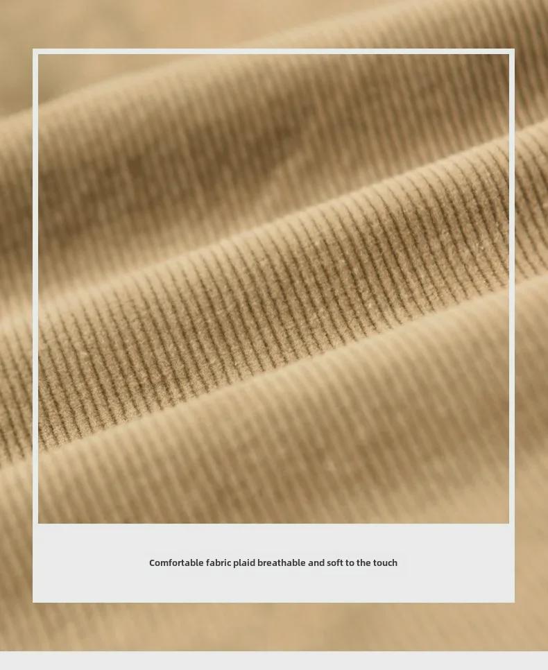 Мужские свободные широкие повседневные брюки Z398 цвета хаки из вельвета, хлопковые брюки на осень