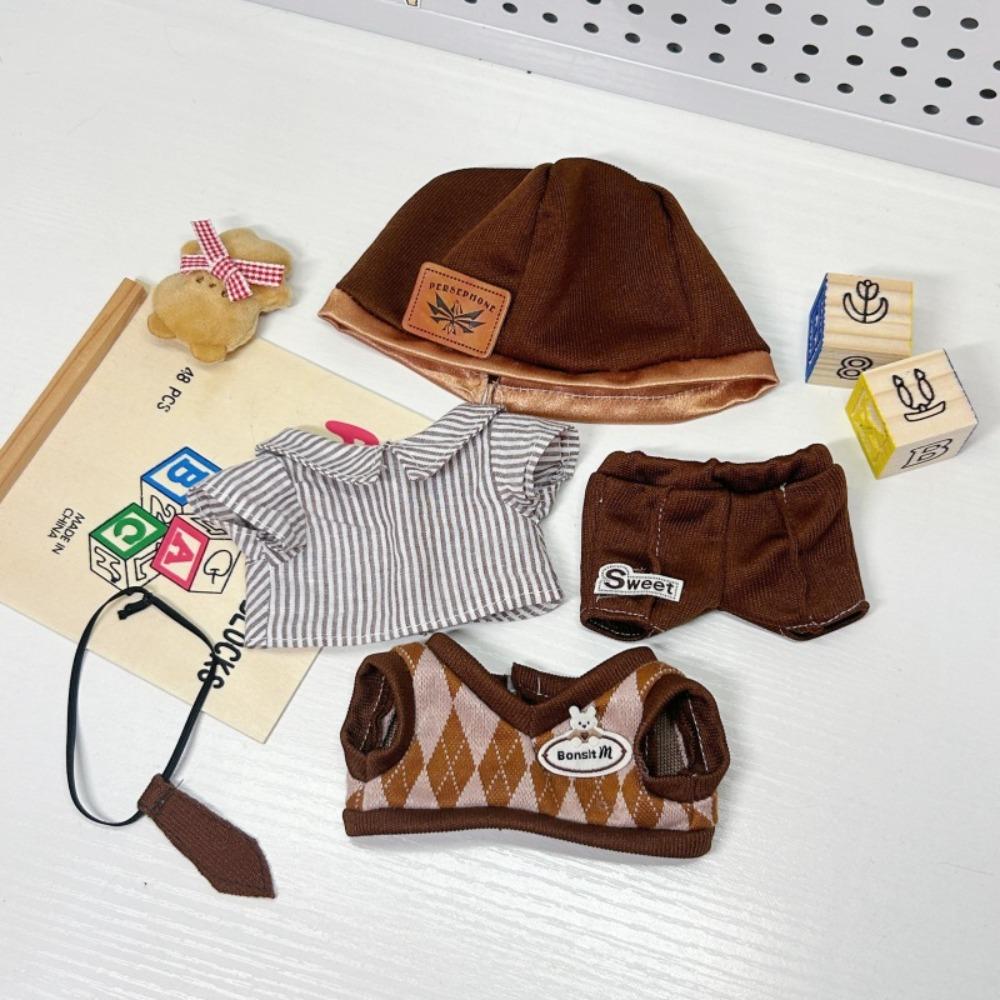 Cartoon 20cm Dolls Clothing Set Cool Cute Miniature Dress Suit Fashion Cosplay Clothes  Cotton Doll