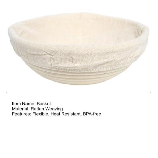 Ротанговая расстоечная корзина Круглая Баннетон для выпечки хлеба на закваске Включает вкладыш Натуральные плетеные вручную корзины для ферментации для домашних пекарей Ремесленный хлеб