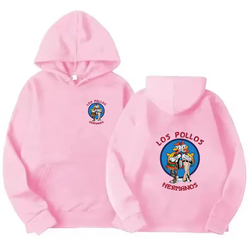 Осень Зима Флис Во все тяжкие Худи Los Pollos Hermanos Братья по курице Принт Спортивная одежда Мужчины Женщины Мода Свободный Свитшот