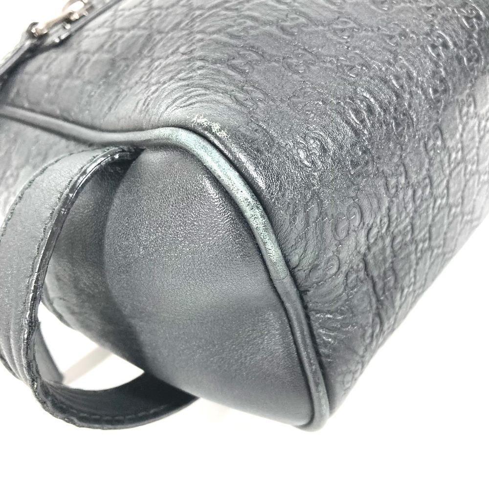 GUCCI  419775 Guccissima GG logo Clutch bag pouch with handle Sima leather Black