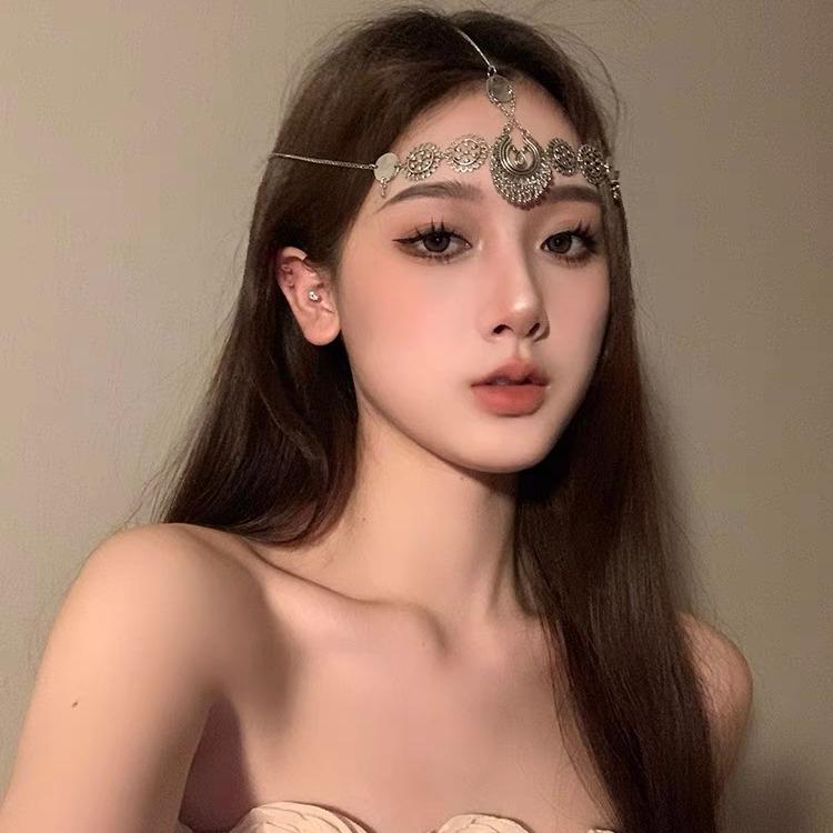 Головной убор в стиле бохо, ретро, цепочка на лоб, аксессуары для волос, подвеска для бровей, старинное эльфийское экзотическое свадебное платье, западные регионы