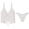 Белое бикини халтер на шнуровке с высокой талией - Сексуальный купальник для пляжного отдыха