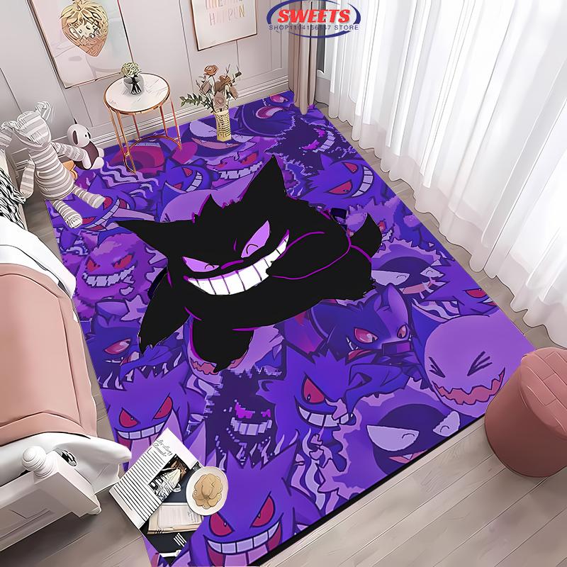 17 Styles P-P0kemon Gengar Carpet Living Room Cartoon Children's Bedroom Sofa Doormat Floor Rug, Anti-slip Decor Mat Great Gift