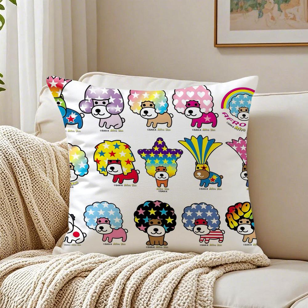Cute Funny Japan AAfro KKen Cushion Cover Linen Pillowcase Soft  for Sofa Bed Home Room Decor