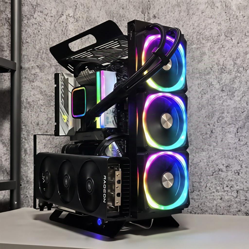 Открытый корпус 0/360 Водяное и воздушное охлаждение ATX/matx Стойка вертикальная установка видеокарты компьютерный корпус малого размера