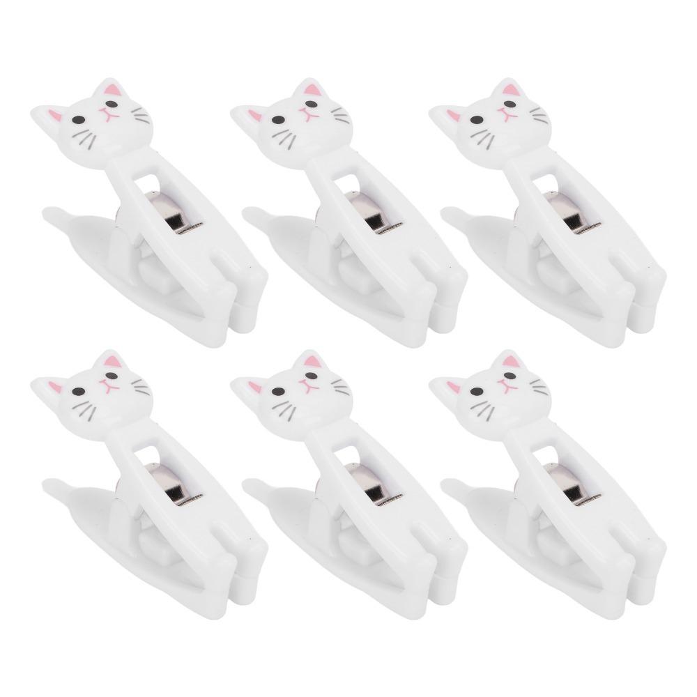 6Pcs Small Size Cute Windproof Clips Plastic Memo Paper Clips Durable Cartoon Clips  Desk Organizing