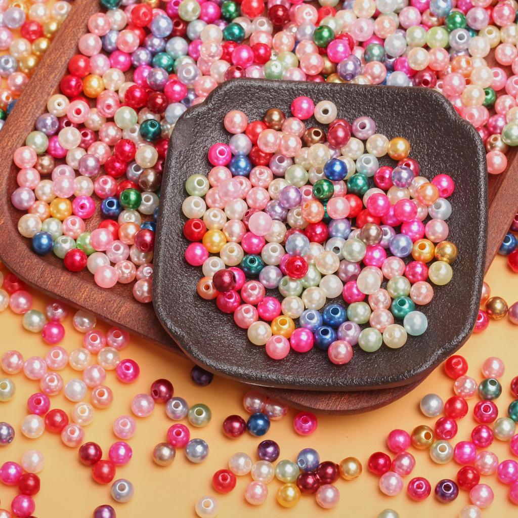 50/100 шт., жемчужные прокладки, свободные бусины, аксессуары, ожерелье, браслет, серьги 6/8 мм, круглые акриловые ювелирные изделия своими руками