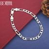 925 Sterling Silver Wedding Gift Jewelry 6mm Side Chain Fashion Bracelet
