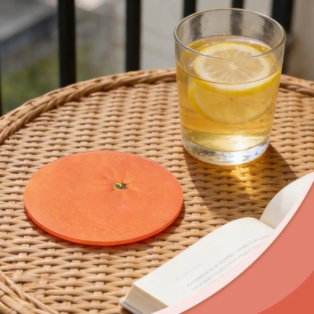 2PCS Acrylic Fruit Coasters Cute Simulated Fruit Coffee Tea Coasters Spill Proof Non-Slip Pot Holder Dining Table