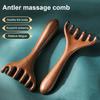 Sandalwood Massage Comb Long Handle Lymphatic Drainage Massage Tool Muscle Tension Five-Claw Head Acupoint Massage Gua Sha Tool for Family Elderly