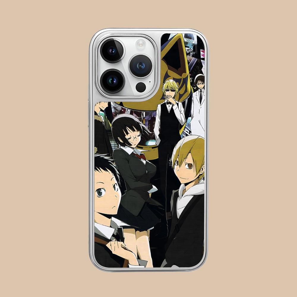Anime Durarara Phone Case for iPhone 17 16 15 14 13 12 11 Air Pro Max Plus Electroplated Silver Cover