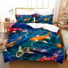 3D Ornamental Fish Bedding Set Animal Down Duvet Cover Pillowcase 2/3 Birthday Gift DE135 * 200 Boy Room Full Size Quick Drying Soft Home Textile