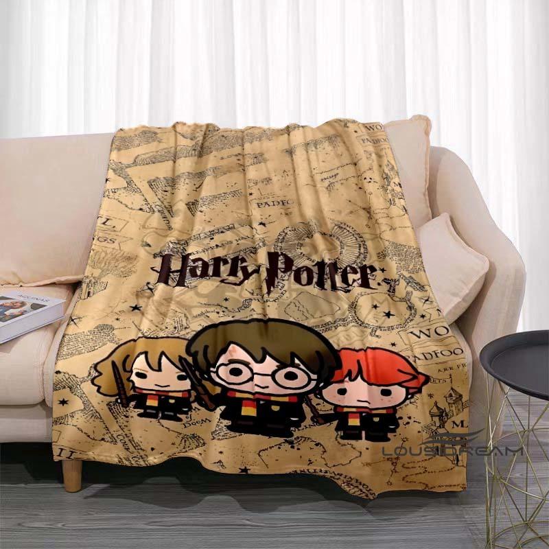 Fantasy Adventure MovieThemed 3D Printed Blanket Harry Potter Warm Cozy Flannel Throw Suitable for Bedrooms Sofas Beds