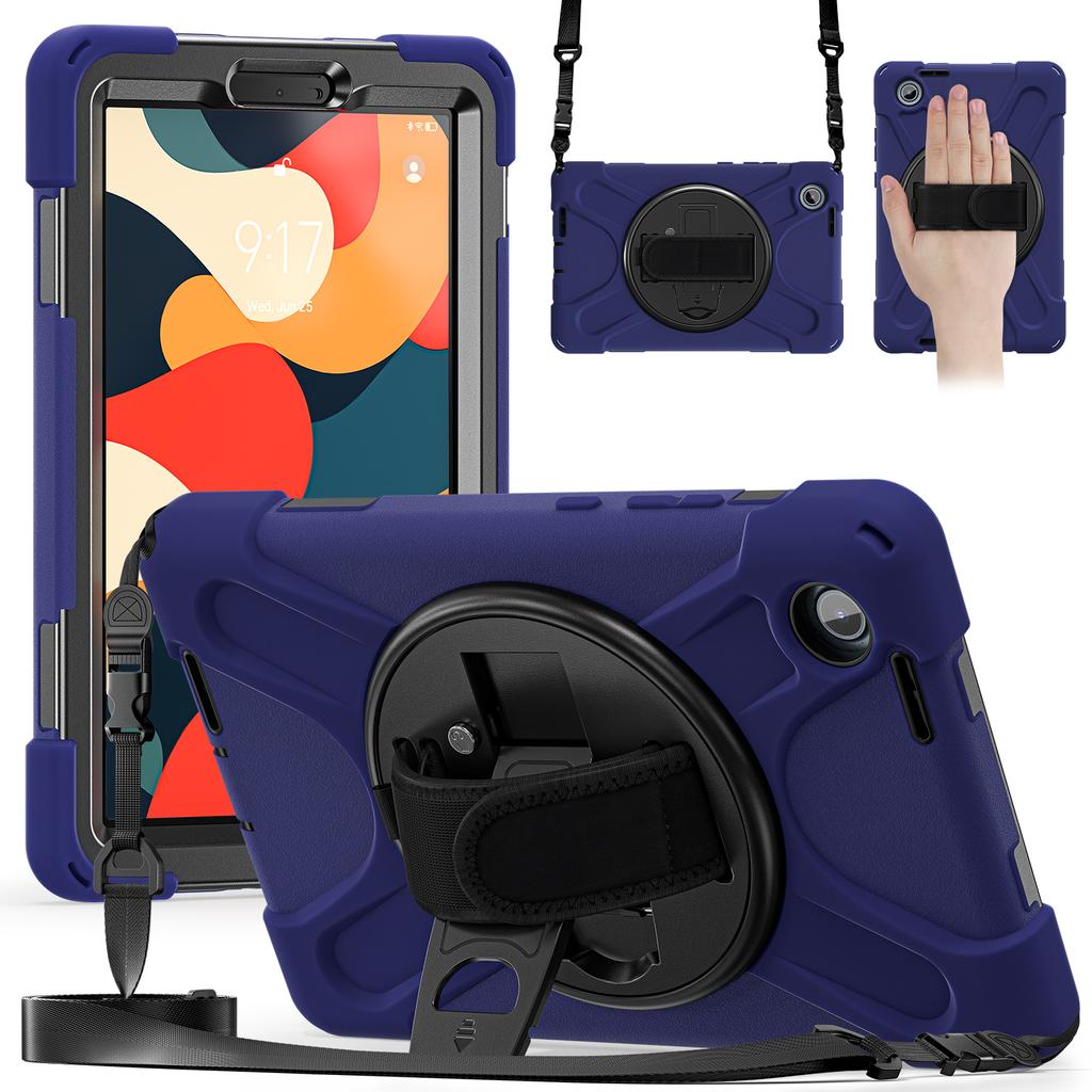 For Lenovo Tab K9/Tab One Kickstand Case TPU PC Silicone Tablet Cover with Shoulder Strap