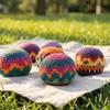 Ручная Вязаная Хакки-Сэк Цветной Крючком Футбэг Мячи для Жонглирования для Начинающих Мягкий Снятие Стресса