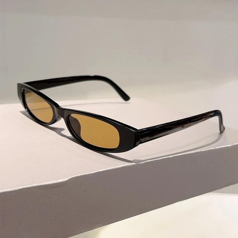 Узкие овальные солнцезащитные очки женские Новая мода Уличный декор Оттенки Трендовый дизайн Роскошный бренд Отпуск Повседневные солнцезащитные очки