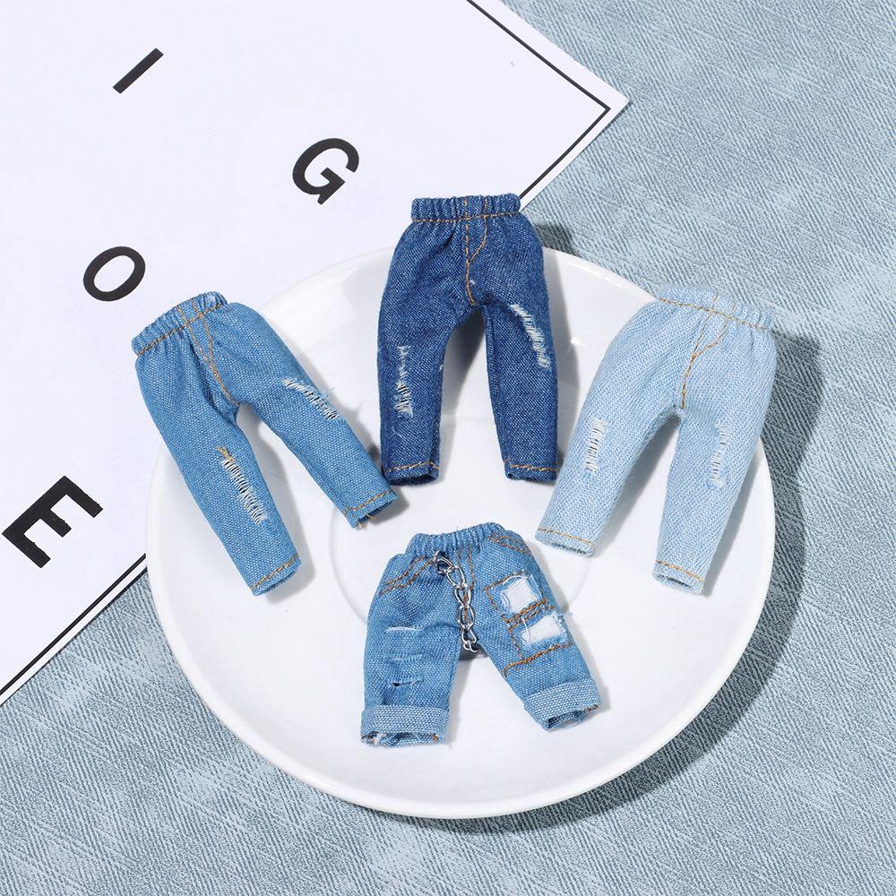 27 Styles 1/12 Dolls Kids Gift Toys PU Leather Jackets Hoodies Fashion Ripped Pants Doll Jeans