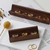 Walnut Ring Display Rack Wood Base Jewelry Photography Props Earring Storage Tray  Home
