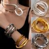 Silver Color Flexible Choker Gold Color Bracelet Bendable Snake Necklace Jewelry Accessories