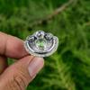Sterling Silver Green Amethyst Gemstone Bezel Flower Daughter Boho Ring Jewelry