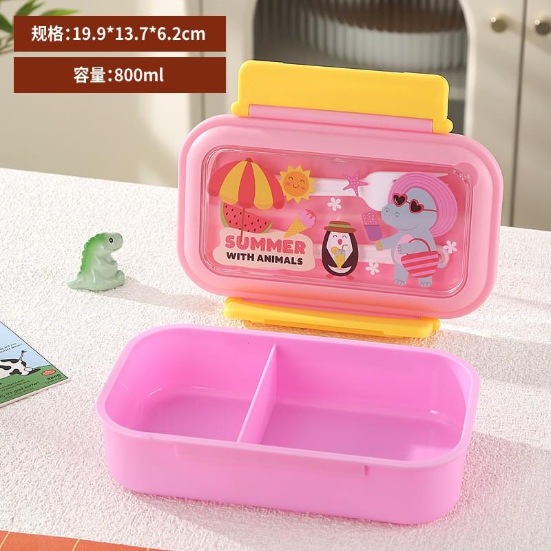 304 Stainless Steel Leakproof Bento Box With Fork Spoon Compartments Kids Office Picnic