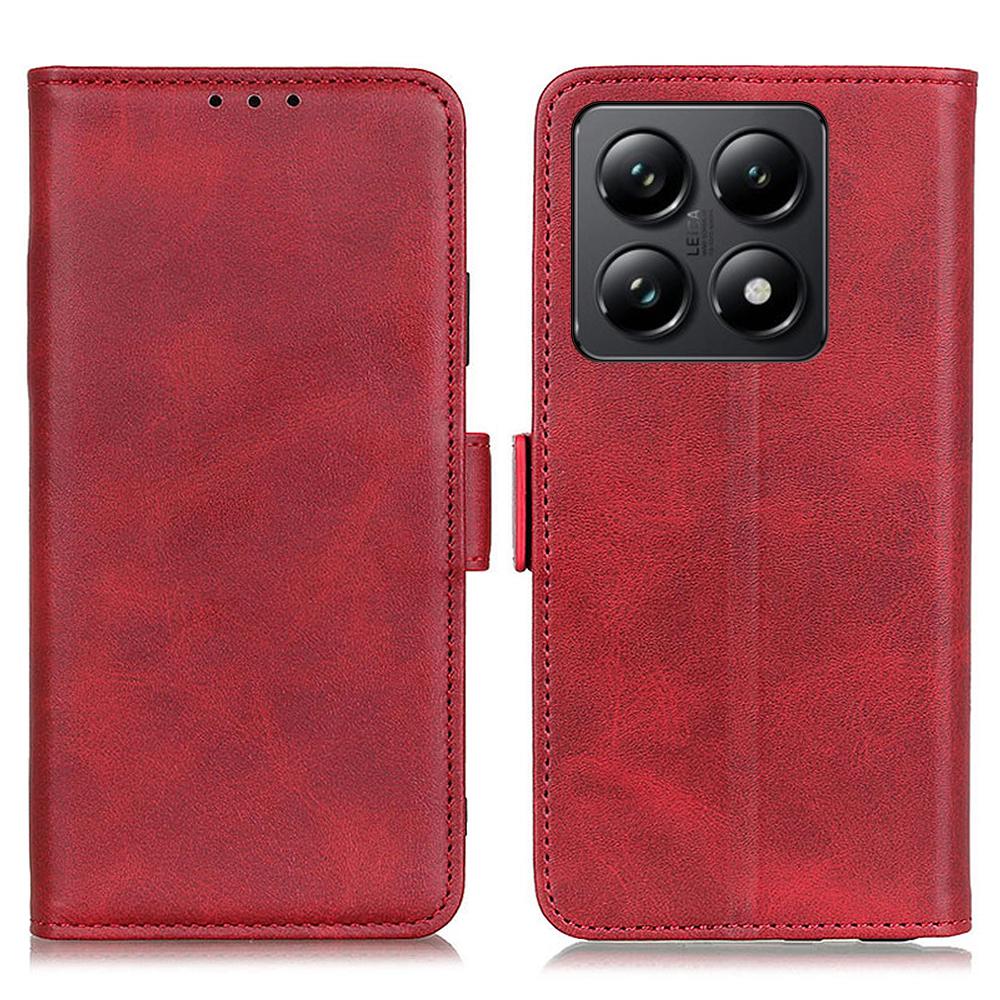 For Xiaomi 14T Pro Case Stand Cowhide Texture PU Leather Phone Cover