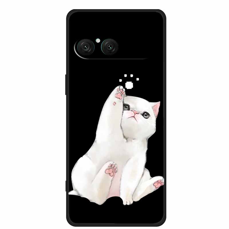 Чехол для телефона Sony Xperia 10 VII Мультяшный кот Мягкая задняя крышка Черный силиконовый чехол Для Sony Xperia 10 VII 2025 Чехол Coque Funda