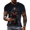 Sparta New Fashion Hero Pattern T-shirt European and American Summer Fashion Short Sleeve Tops Casual Personalized Printed Round Neck Street Wear