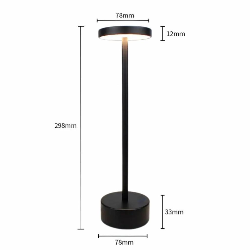 Металлическая светодиодная настольная лампа с сенсорным управлением, 3 режима освещения с регулировкой яркости при длительном нажатии, перезаряжаемая и беспроводная современная лампа