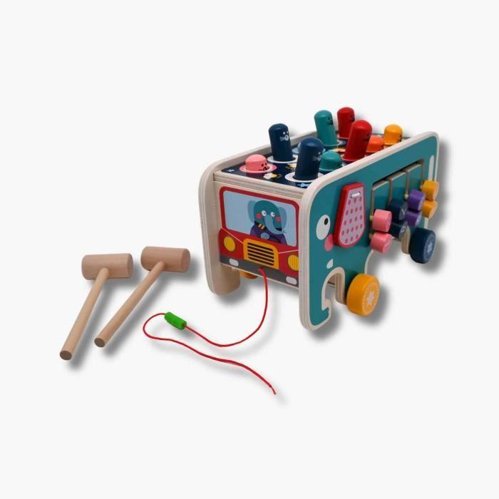 Игрушка - CREATIVPAD - Деревянная машинка с 2 молотками - Белый - Интерьер - 3 года