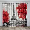 Eiffel Tower Afternoon Tea Garden Curtains Cloth for Kids Boy Girl Bedroom Living Room Bedroom Cortinas Custom Made Drape