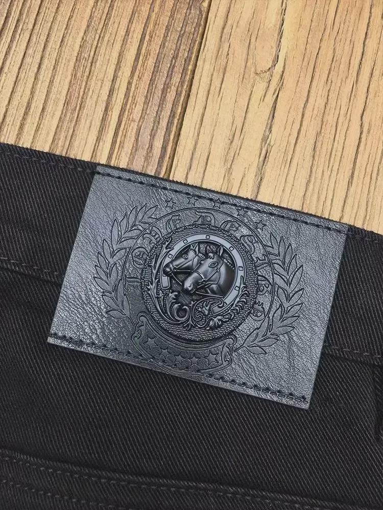 Мужские модные эластичные облегающие черные джинсы на осень и весну