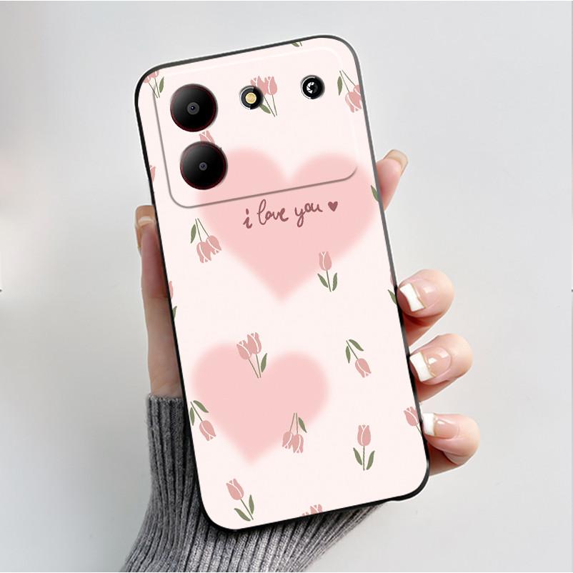 For ZTE Blade A54 Case Protective Soft Silicone Flower TPU Covers for ZTE BladeA54 4G Bumper For Blade A34 A 54 Phone Cases Bag